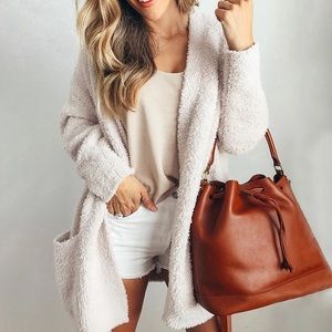 Oversized white cardigan